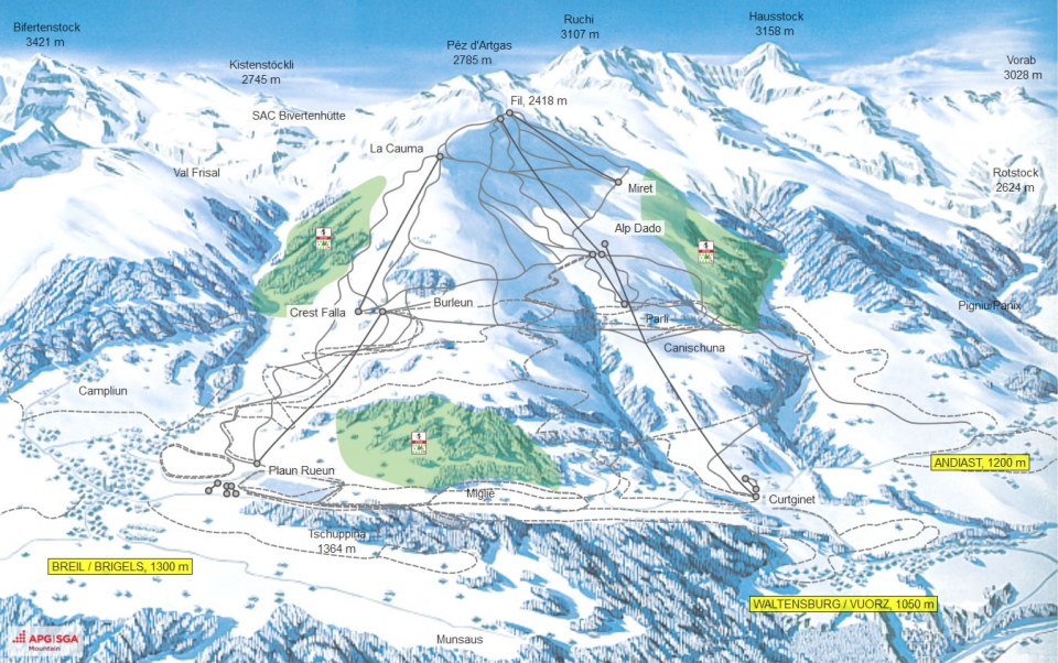 Pistenkarte Brigels-Waltensburg-Andiast